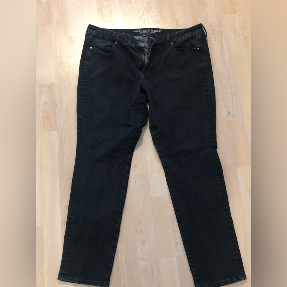 American Eagle 360 Super Stretch Skinny Jeans Black Plus